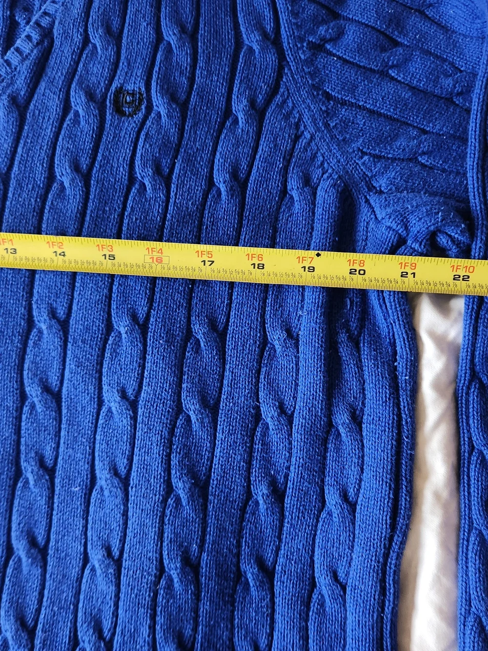 Chaps Women V-Neck Cable Knit Sweater - Blue